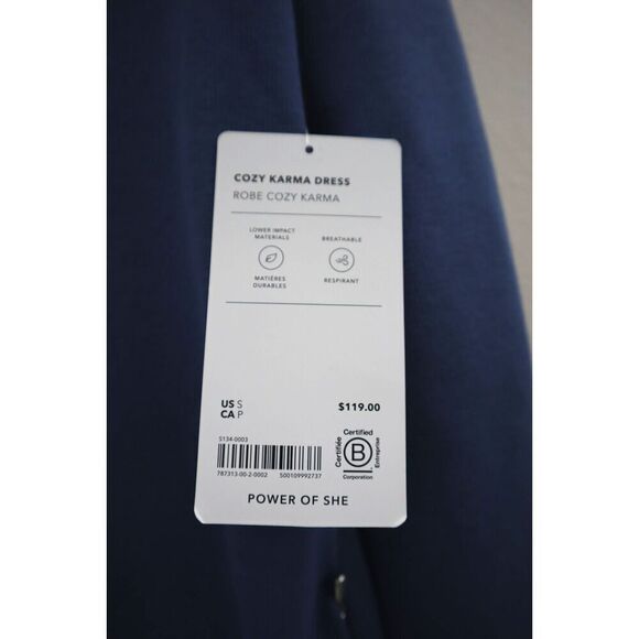 Athleta 787313-002 Women's Sz S Chrome Blue Cozy Karma L/S Sweatshirt Dress - Picture 5 of 15